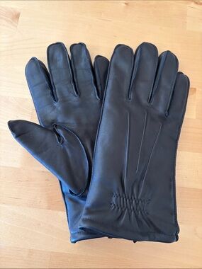 Men’s Black size Medium Isotoner Aris 115 leather gloves EUC
